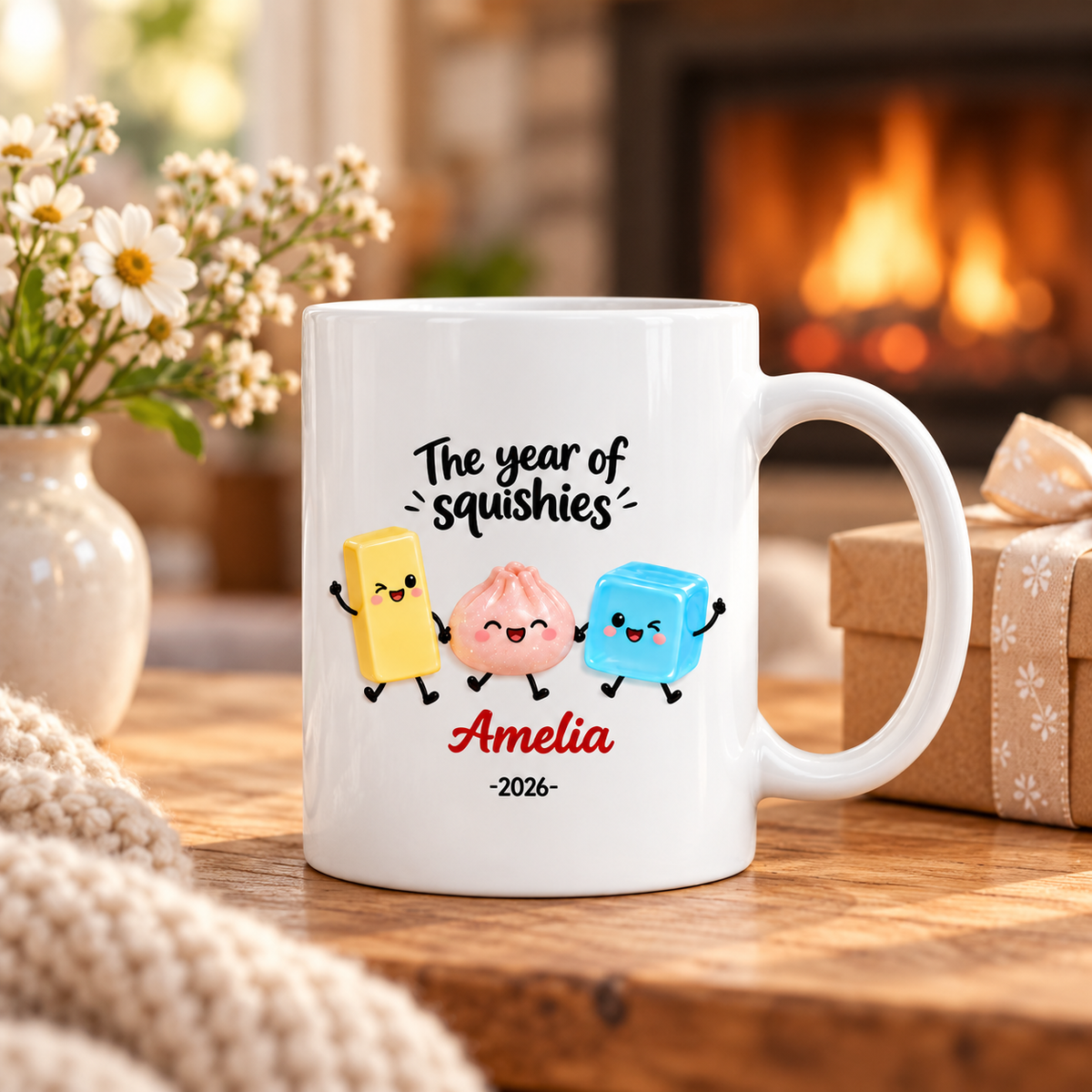 The Year Of Squishies 2D Flat - Personalized Mug - Christmas Gift