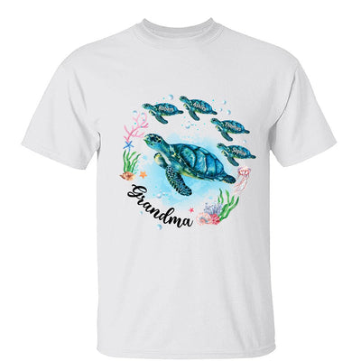 Grandma Mom Turtles Summer Personalized Shirt