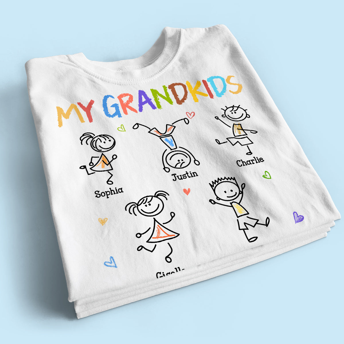 My Grandkids Crayon Patterned Personalized Shirt