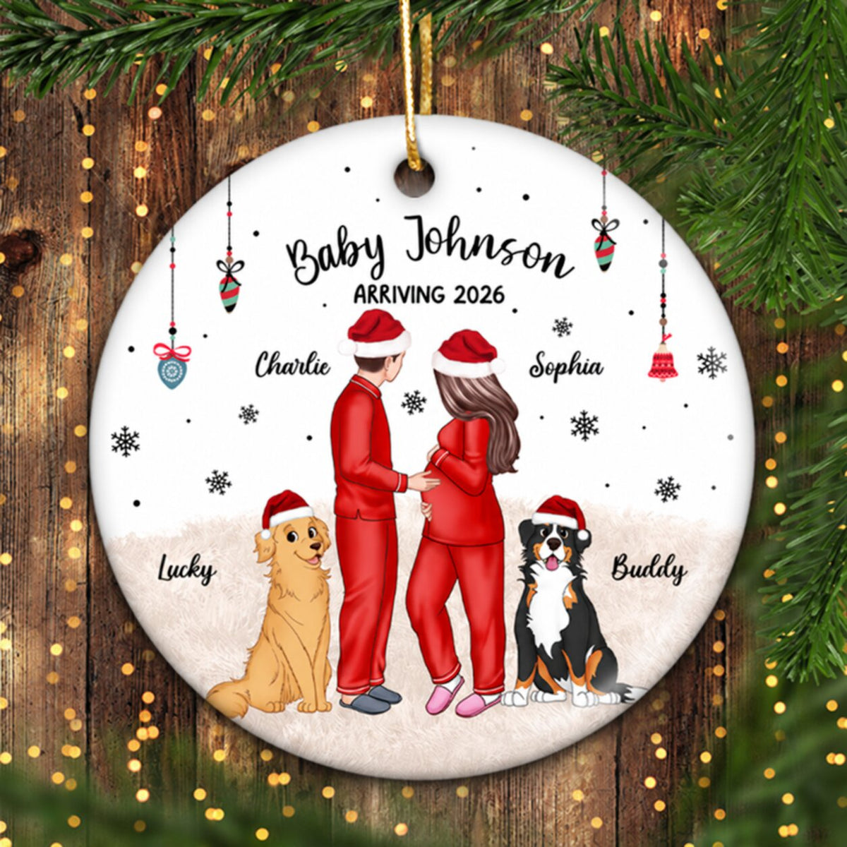 Expecting Parents Christmas Pregnancy - Personalized Ornament - New Mom Gift, Expecting Parent Gift