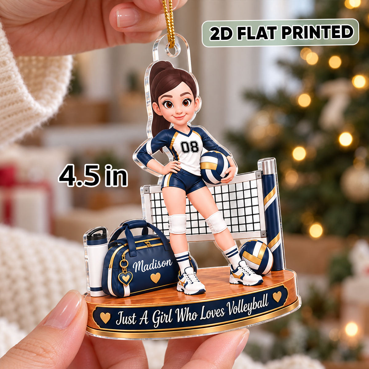 Just a Girl Who Loves Volleyball - Personalized Acrylic Ornament - Christmas Gift for Daughter, Granddaughter