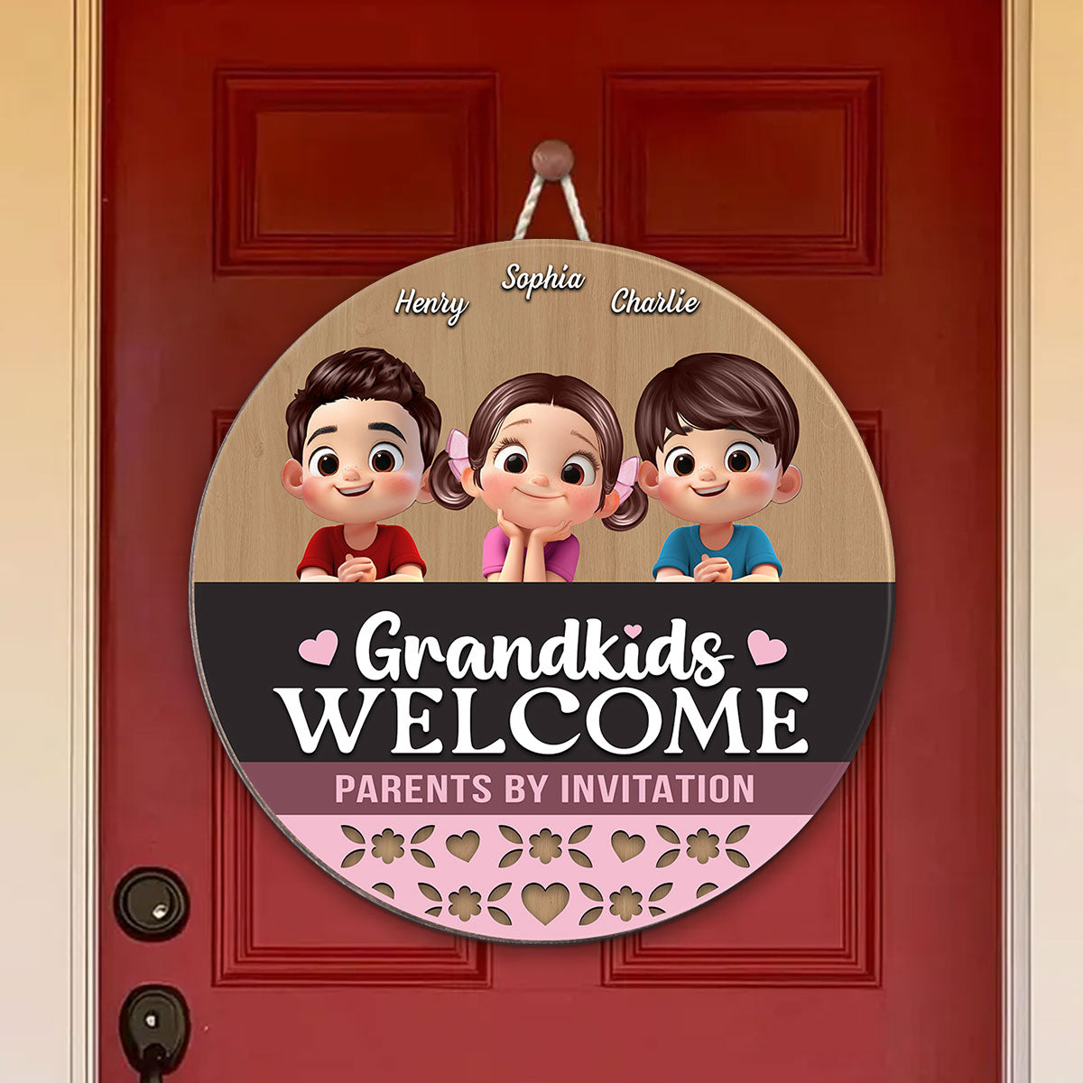 Grandkids Welcome Parents by Invitation Personalized Fall Decor for Grandparents House