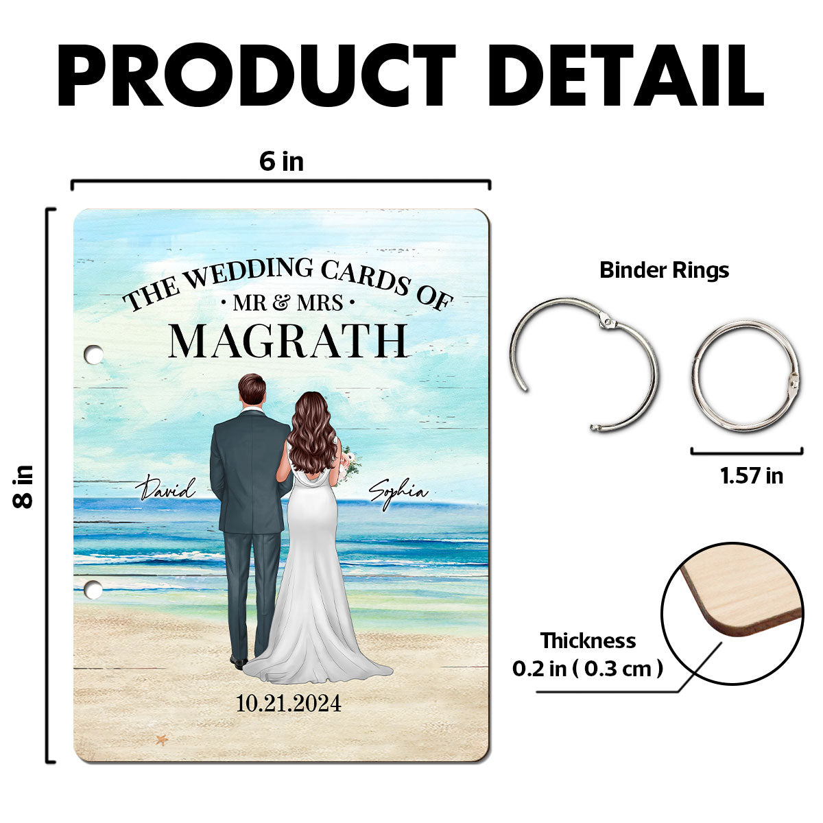 Wildflower Wedding Couple Personalized Card Keeper, Wedding Shower Card Holder