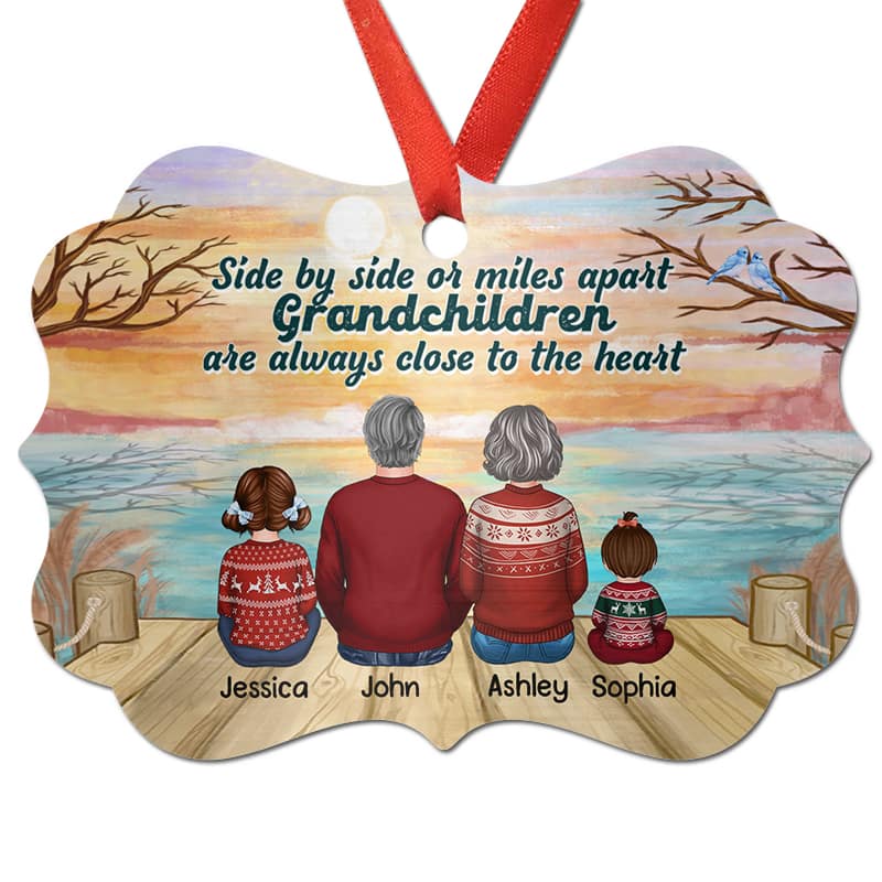 Reflected Grandkids Grandma Grandpa Personalized Christmas Ornament
