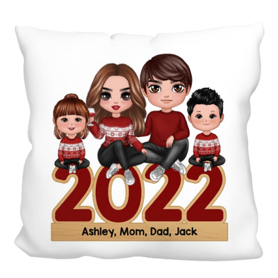 Family Sitting 2022 Christmas Personalized Pillow (Insert Included)