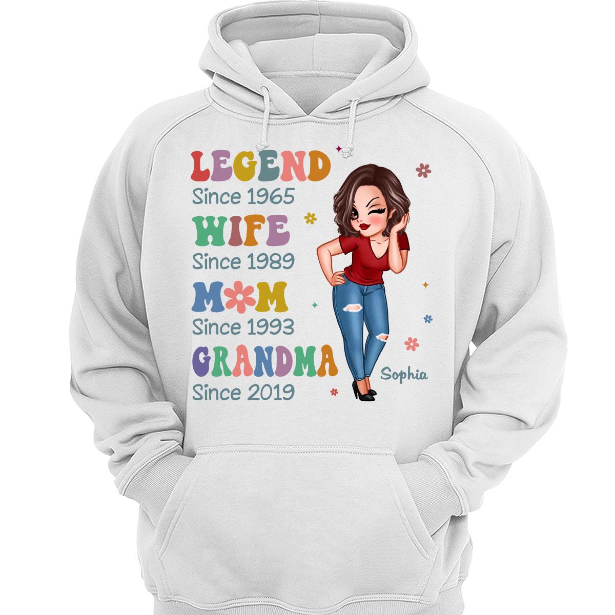 Half Colorful Legend Wife Mom Grandma Personalized Shirt