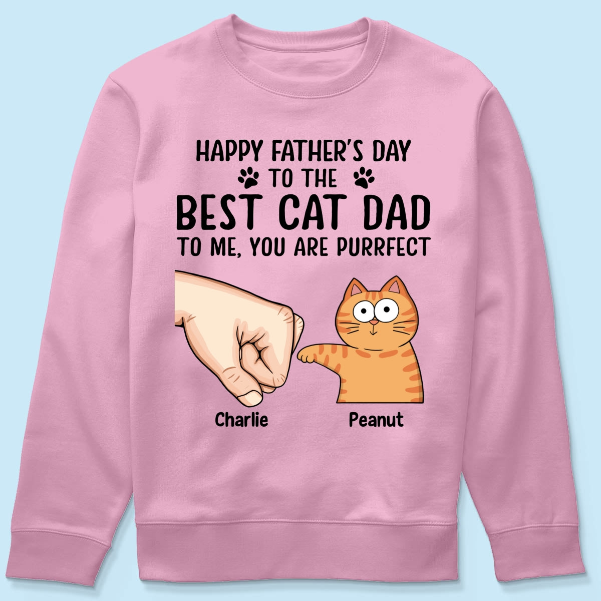 Happy Father‘s Day To The Best Cat Dad Personalized Shirt, Father's Day Gift For Cat Dad, Husband, Boyfriend
