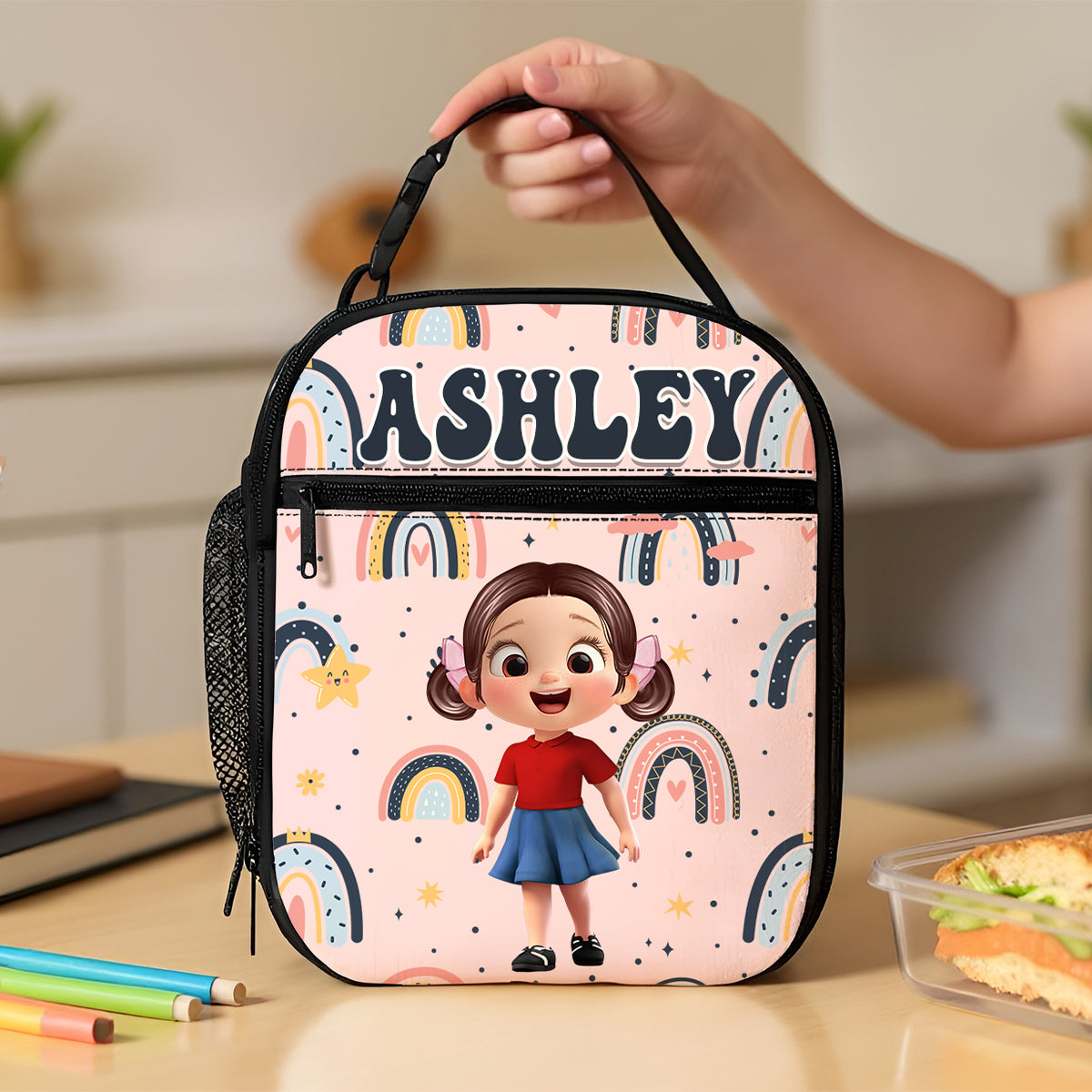 Cute Kid Dinosaurs Cars Astronaut Unicorn Mermaid Personalized Insulated Kid Lunch Bag, Back To School gift