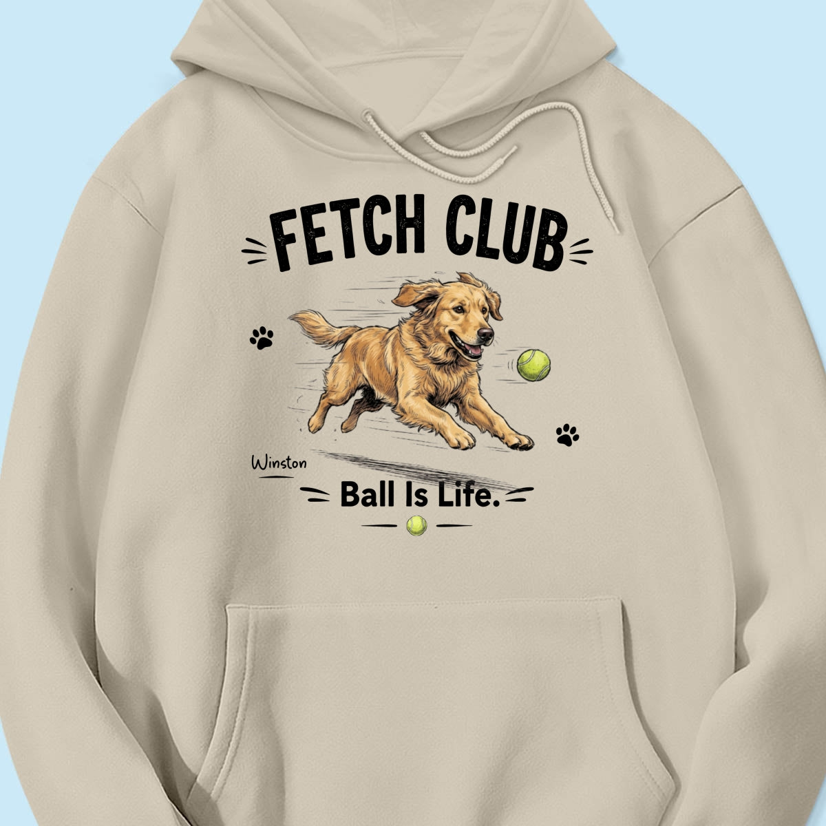 Ball Is Life Funny Dog Art Chasing Tennis Ball From Your Dog Photo - Personalized Shirt - Funny Gift For Dog Lover