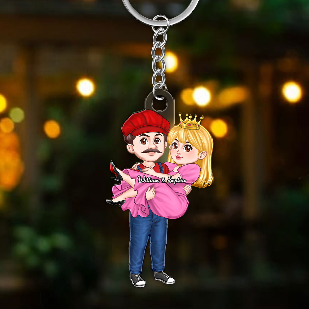 Cute Cartoon Couple Personalized Acrylic Keychain