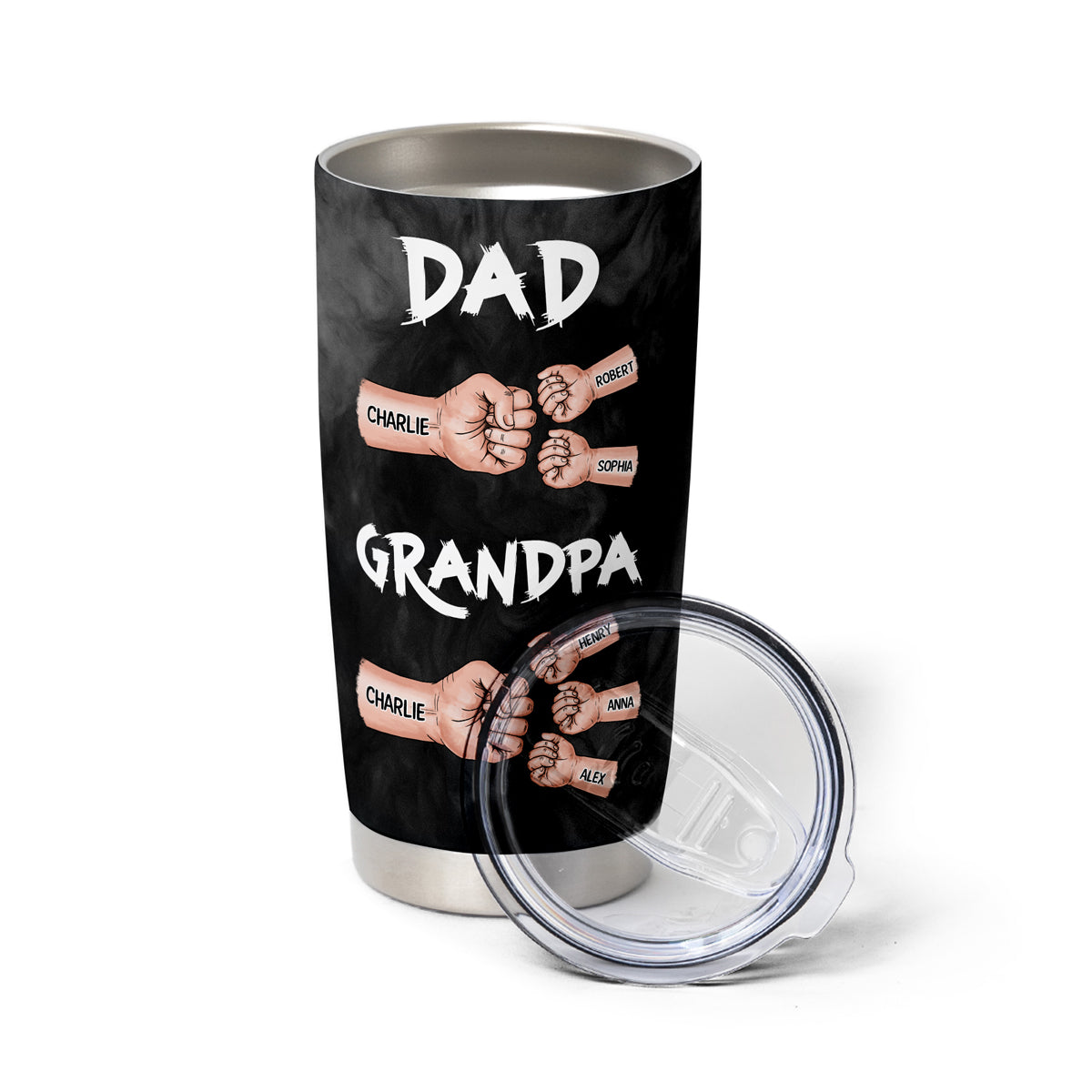 Dad Grandpa Fist Bump Personalized Tumbler, Gift For Dad, Grandpa