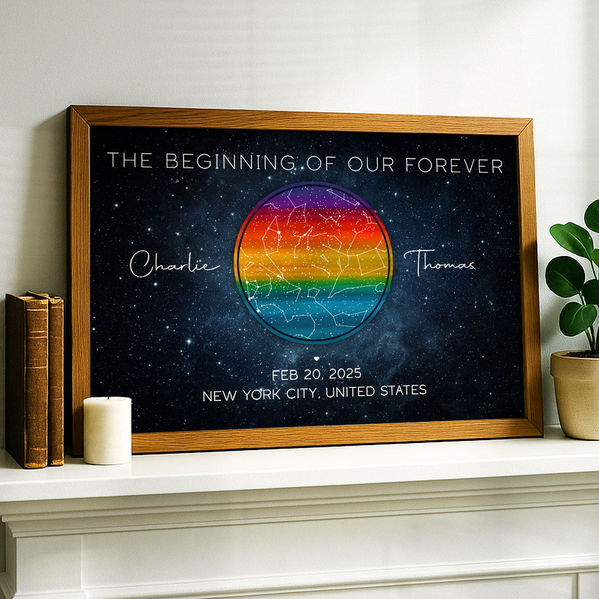 Pride Month LGBT Couple Star Map Personalized Poster, Gift For Couple