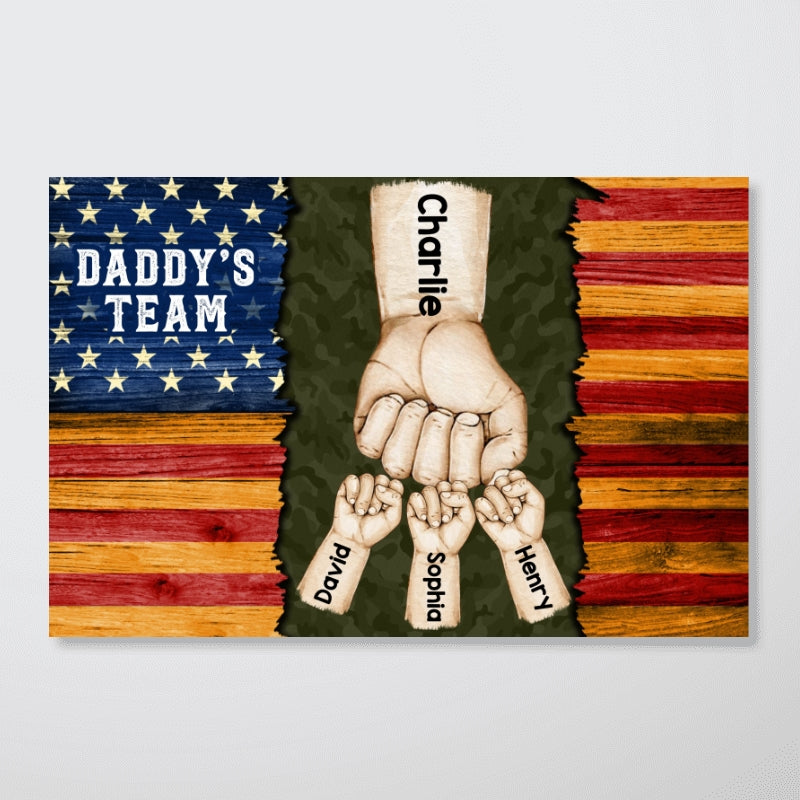 American Daddy‘s Team Fist Bump Personalized Horizontal Poster