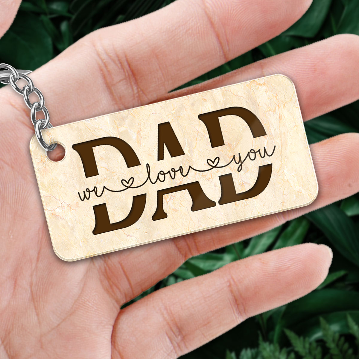 Best Dad Ever Back View Man Kids Dog Cat - Personalized Acrylic Keychain