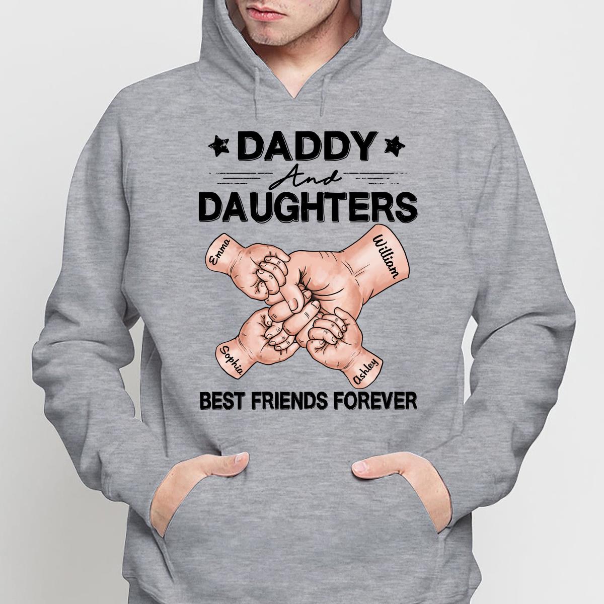Dad Grandpa And Kids Fist Bump Hands Best Friends Forever Personalized Shirt