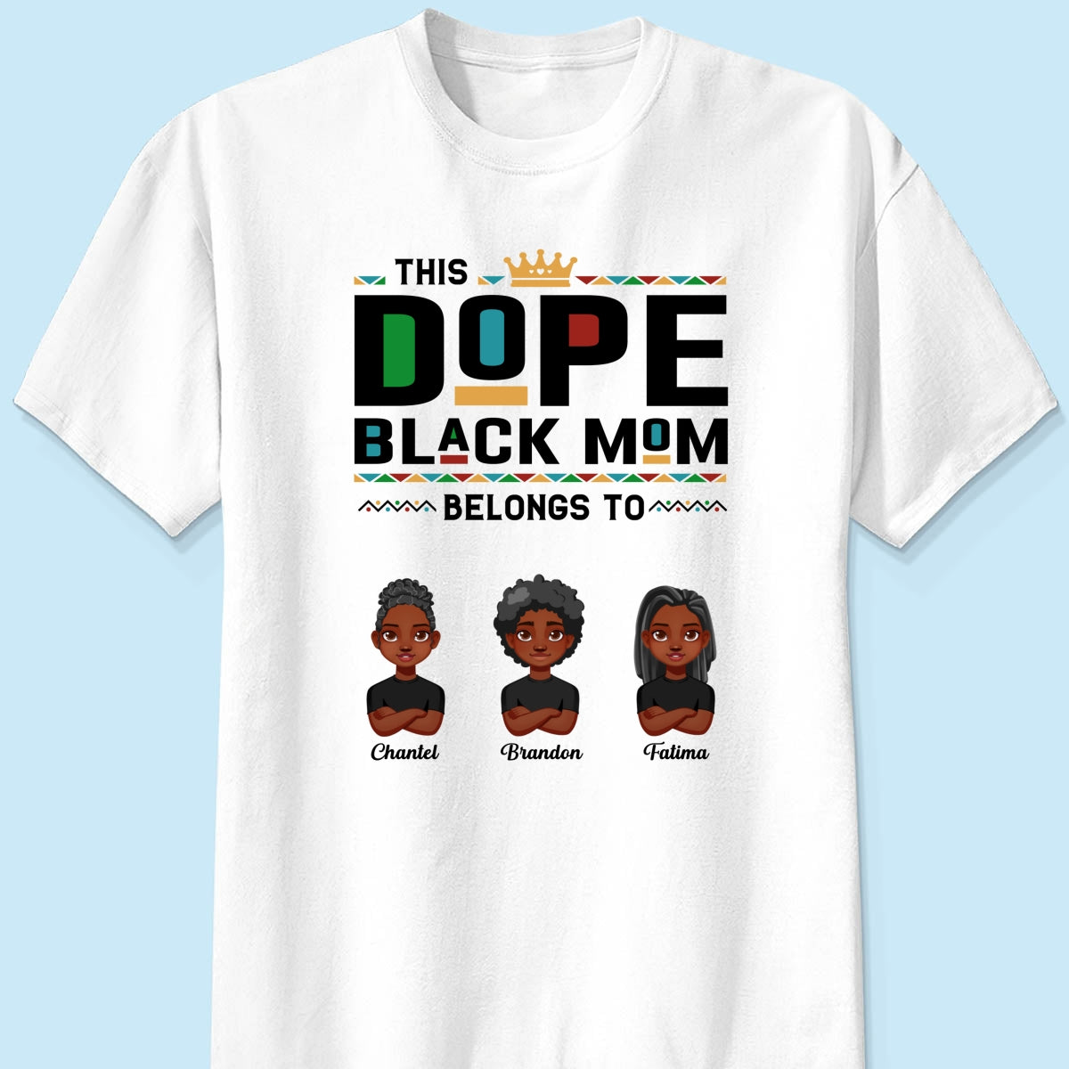 This Dope Black Mom Dad Belongs To Cute Vector Kids Personalized Shirt