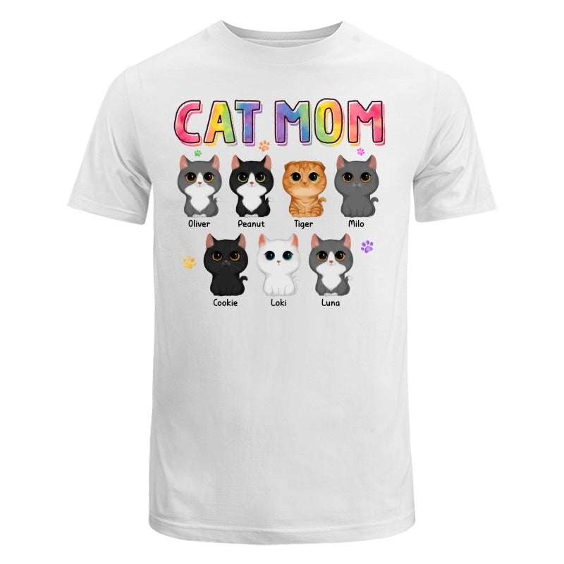 Colorful Paws Watercolor Cute Cats Cat Mom Personalized Shirt