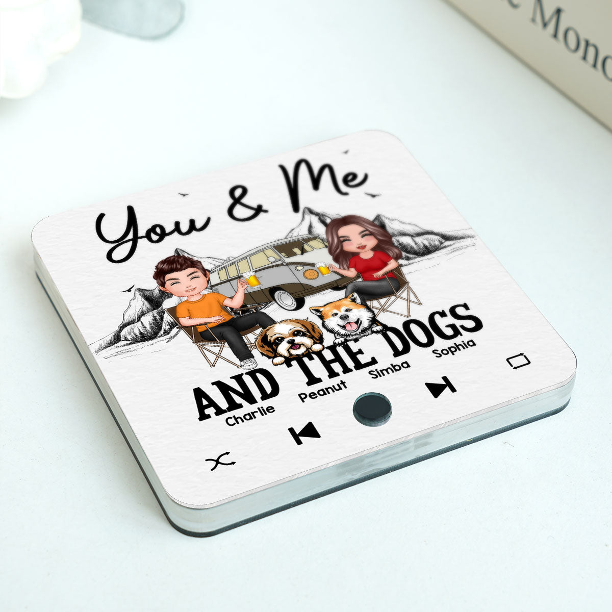 You Me & The Dogs Camping Couple  Gift For Camping Lover Personalized Music Fridge Magnet