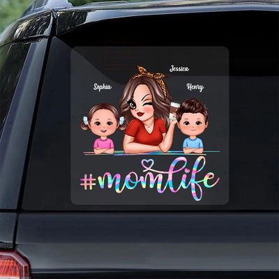 Mom Life Cute Kids Decor On Car Fridge Window Personalized Decal