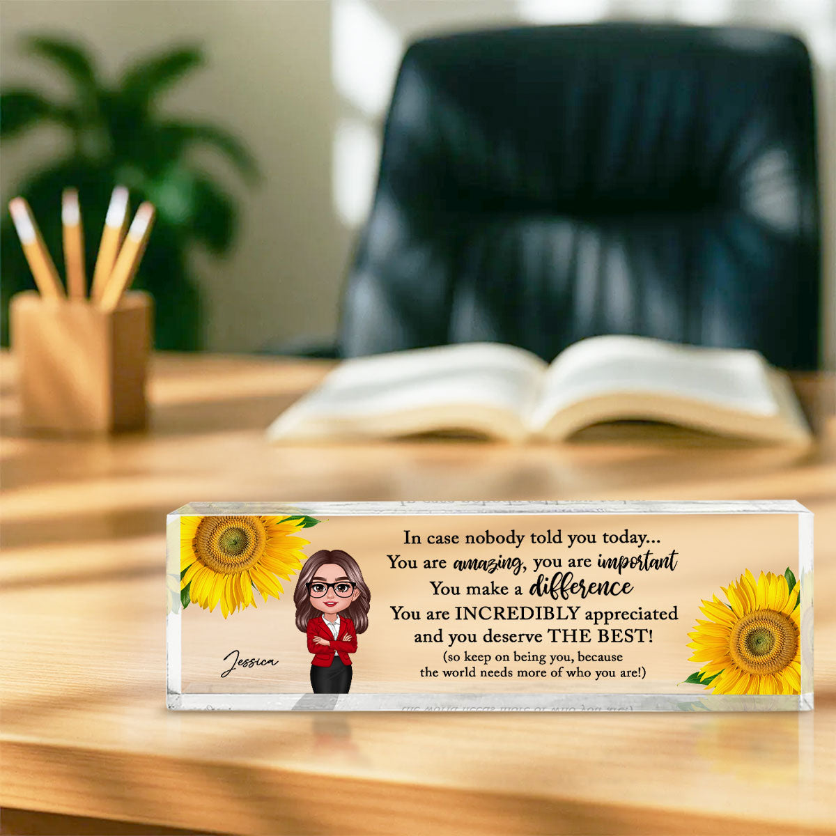 You Are Incredibly Appreciated Coworker Colleagues Affirmations Personalized Acrylic Desk Name Plate, Teacher Appreciation Gift, Retirement Gift For Coworkers, Boss, Teachers