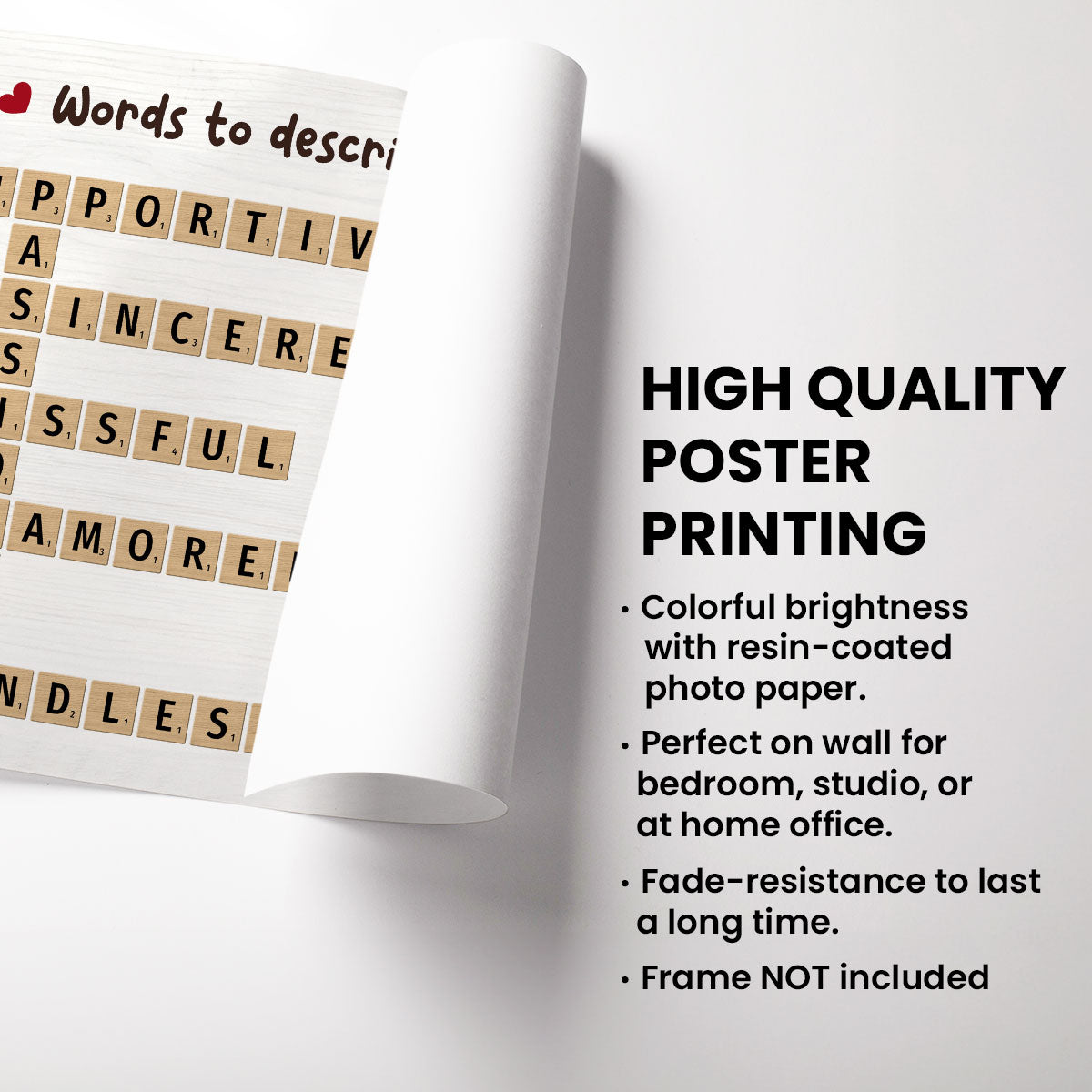 Words To Describe Our Love Coupe Hugging Kissing Crossword Puzzle Create Your Own Unique Gift Personalized Horizontal Poster