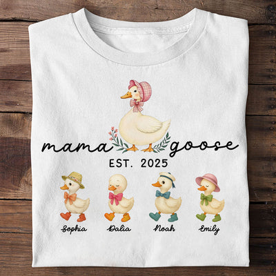 Mama Goose Grandma Goose And Kids Est Year Personalized Shirt, Gift