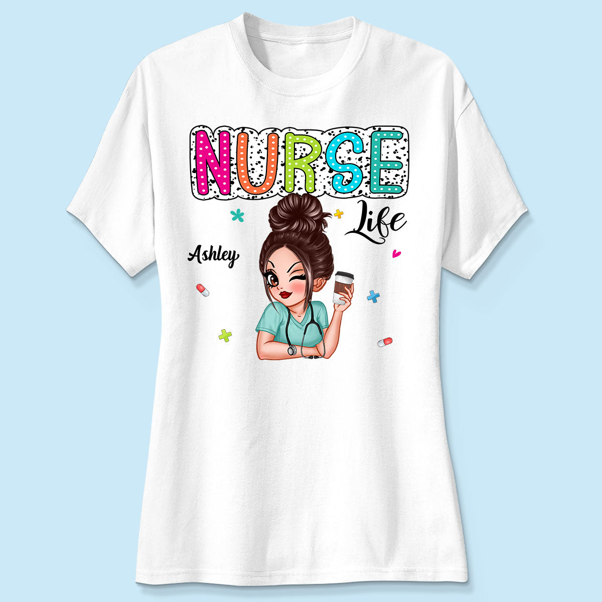 Nurse Life Dalmatian Dots Summer Personalized Shirt