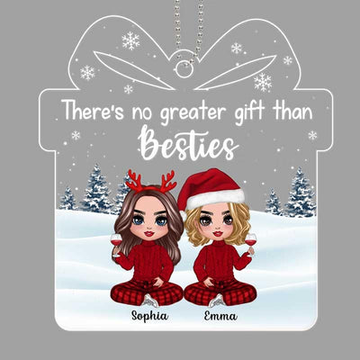 No Greater Gift Than Sisters Besties Personalized Acrylic Ornament