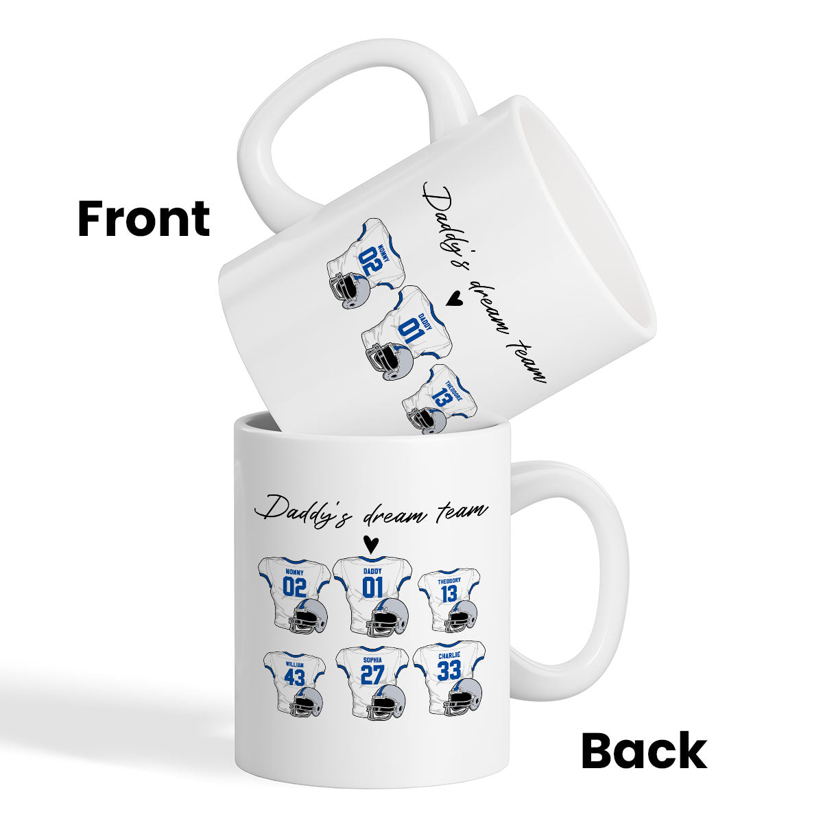 Daddy‘s Dream Team American Football Personalized Mug