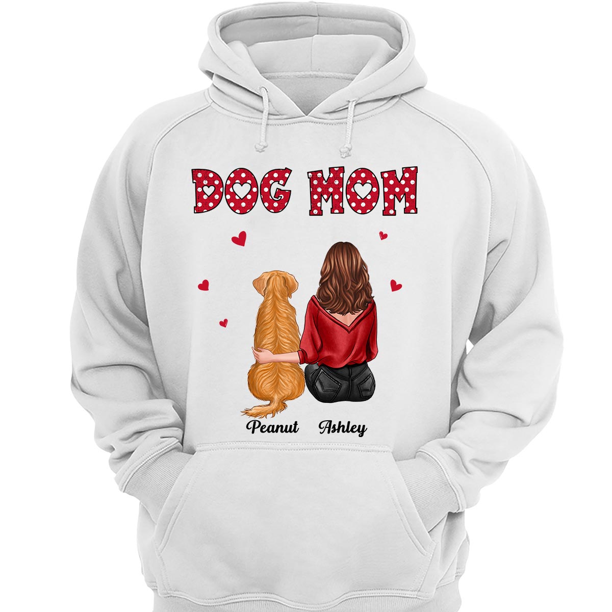 Polka Dot Pattern Back View Dog Mom Personalized Shirt