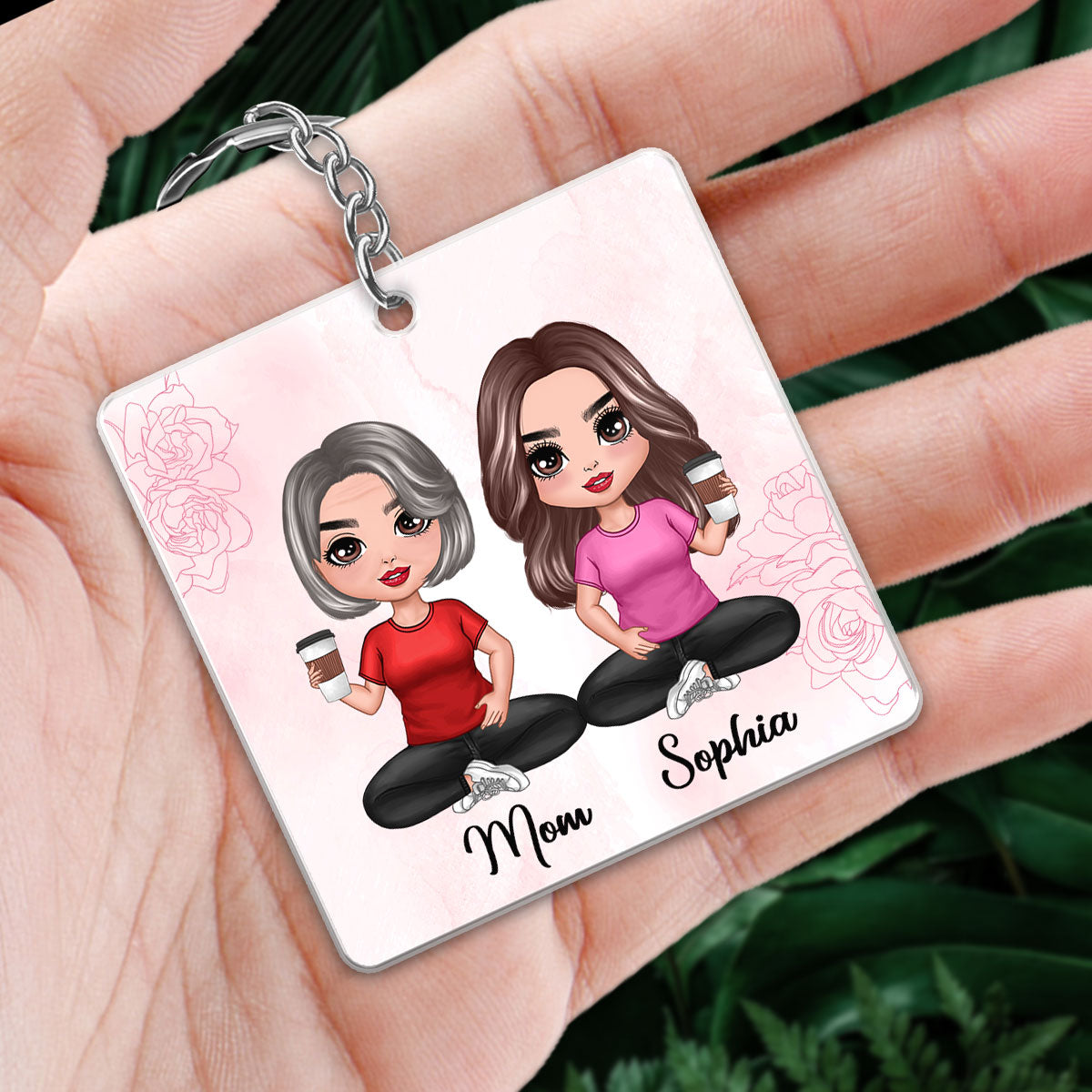 Floral Life Comes With A Mother Gift For Mom Personalized Acrylic Keychain