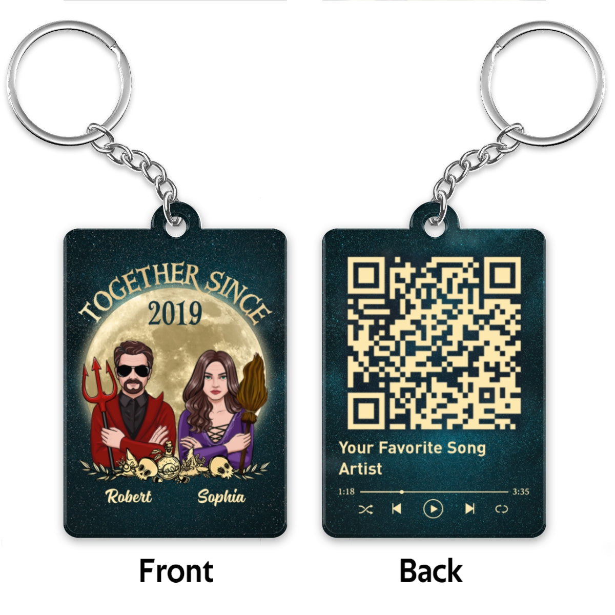 Couple Together Since Halloween Personalized Keychain