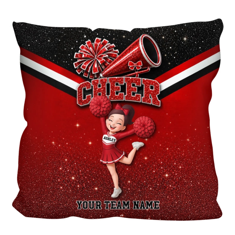 Proud Cheerleader Custom Name And Team Name - Personalized Pillow - Christmas Gift For Cheerleaders, Daughter, Granddaughter