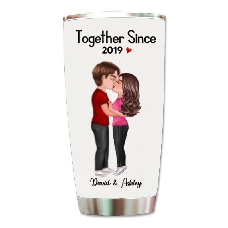 Doll Couple Kissing Gift For Him For Her Personalized Tumbler