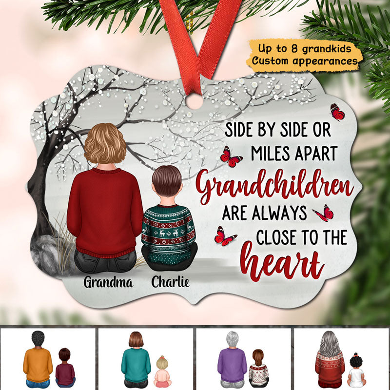 Grandma Grandkids Under Tree Family Personalized Christmas Ornament