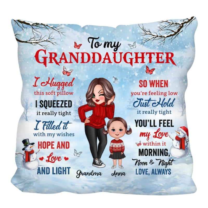 Christmas To My Granddaughter Grandson Gift Personalized Pillow (Insert Included)