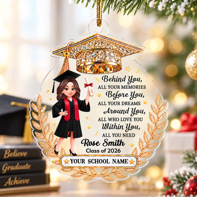 Before You All Your Dreams Graduation - Personalized Acrylic Ornament - Christmas Gift, Graduation Gift For Graduates, Daughter, Son, Granddaughter, Grandson
