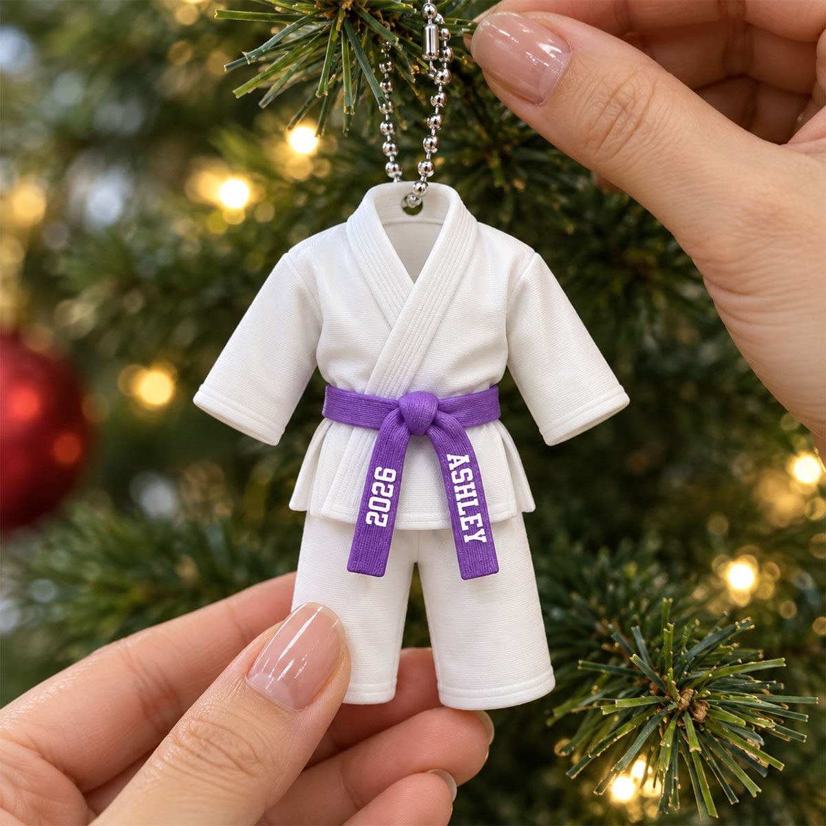 Karate Uniform - Personalized 3D Ornament - Christmas Gift For Daughter, Son, Granddaughter, Grandson