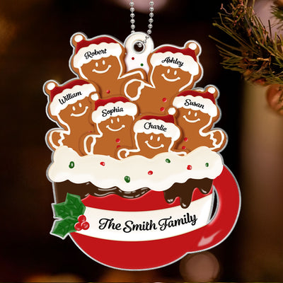 Personalized Gingerbread Christmas Ornament 2024, Custom Christmas Gift for Children, Grandchildren, Personalized Xmas Gift, Christmas Decor