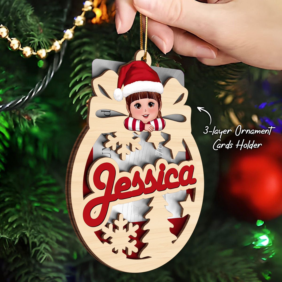 Christmas Money Gift Cards Letters Holder Ornament, Christmas Personalized Ornament, Christmas Gift For Kids