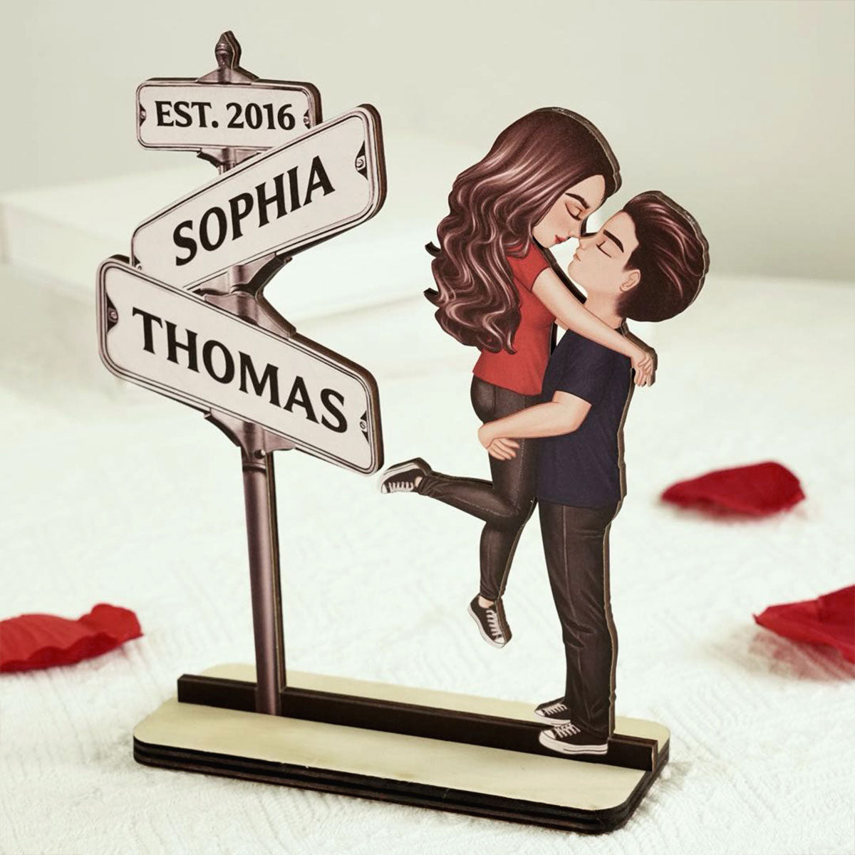 Custom Street Signs Couple Forever Together - Personalized 2-Layer Wooden Plaque - Heartfelt 2025 Gift, Anniversary Gift For Couple, For Him, For Her, Boyfriend, Girlfriend, Husband, Wife