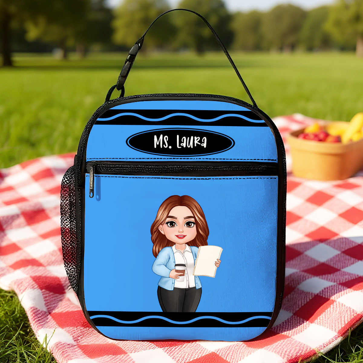 Teacher Crayon Personalized Insulated Lunch Bag, Back To School Gift For Teacher