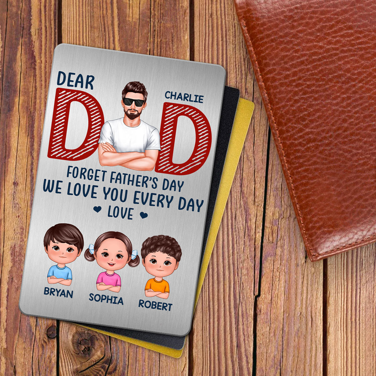 Dad Forget Father‘s Day Personalized Metal Wallet Card