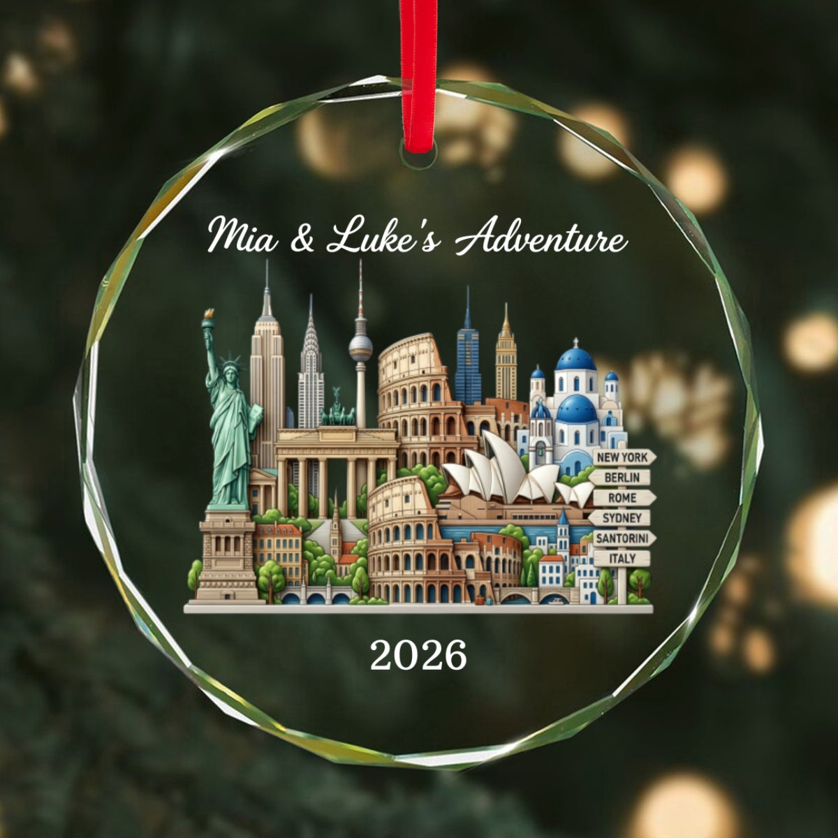 The Places You've Been Landmarks - Personalized Glass Ornament - Traveling Destination Keepsake, Christmas Gift For Traveling Lovers