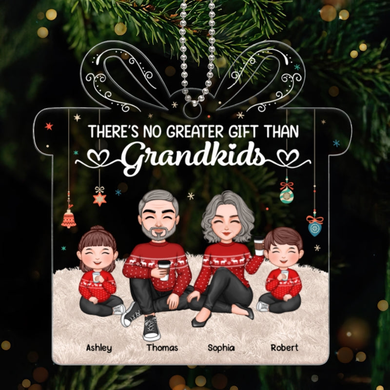 There‘s No Greater Gift Than Grandkids Cute Grandchildren With Grandparents - Personalized Ornament