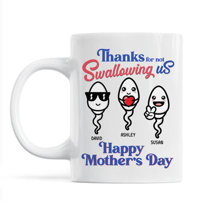 Thanks For Not Swallowing Us Funny Mother‘s Day Gift Personalized Mug