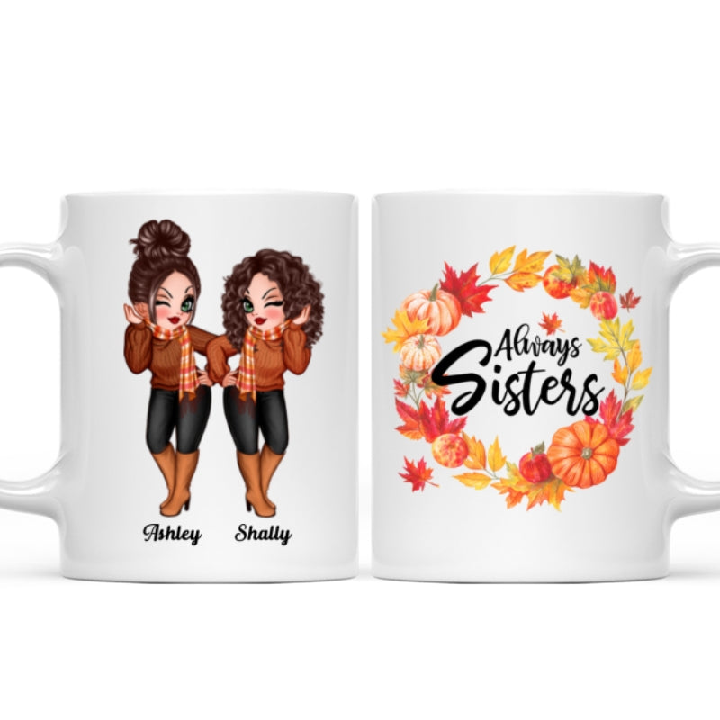 Fall Season Wreath Pretty Girls Personalized Mug