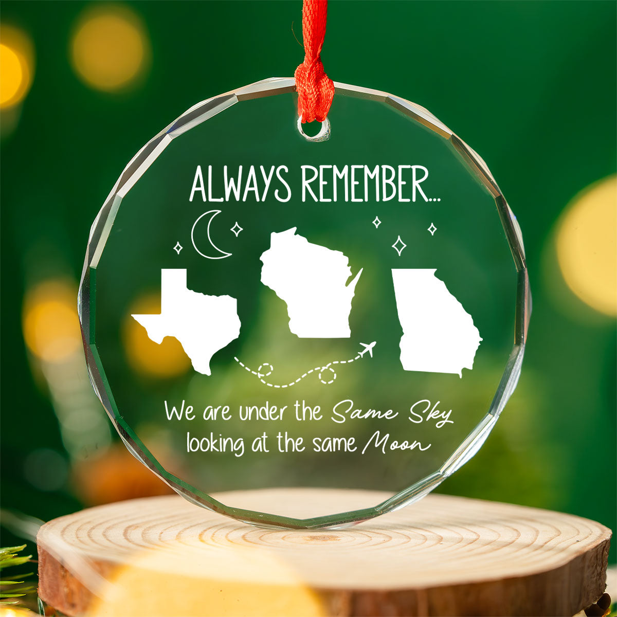 Family Siblings Sisters Besties Long Distance Personalized Glass Ornament, Christmas Gift