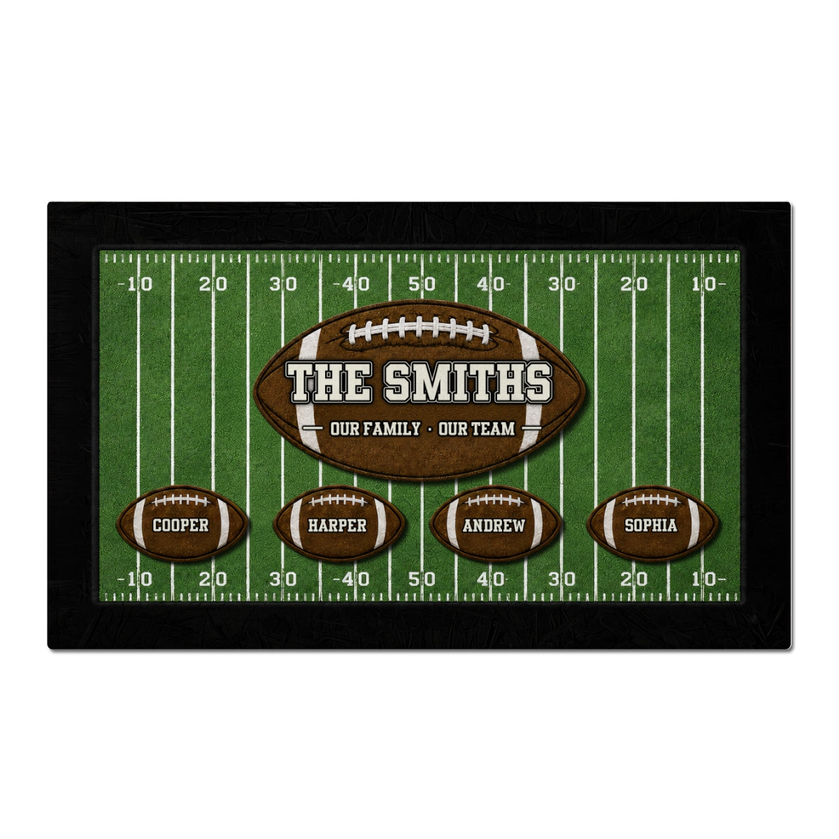Our Family Our Team Football - Personalized Doormat - Gift for Football Families