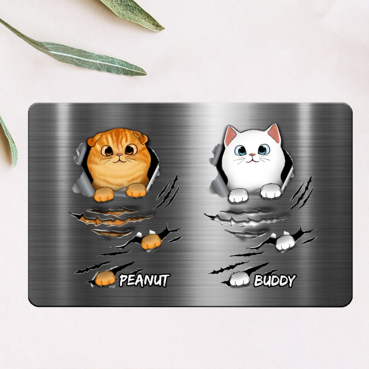 Cats Metal Scratch Personalized Metal Wallet Card